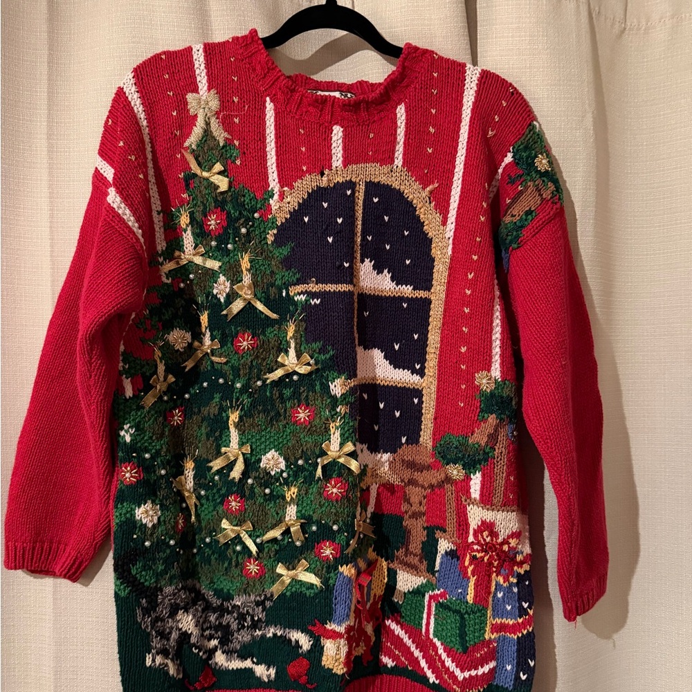 Festive Christmas Sweater with Tree Design - The OG Ugly Christmas Sweater